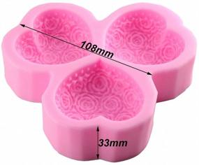 img 2 attached to 🌹 3-Cavity Heart Shaped Rose Flower Silicone Mold for Soap, Lotion Bar, Bath Bomb, and Candle - MoldFun