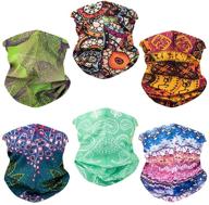 🧣 boho series 6pcs outdoor headband: elastic seamless bandana neck gaiter scarf for yoga, hiking, and sports logo