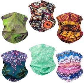 img 4 attached to 🧣 Boho Series 6PCS Outdoor Headband: Elastic Seamless Bandana Neck Gaiter Scarf for Yoga, Hiking, and Sports