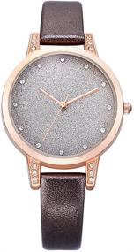 img 4 attached to ⌚ Женские кварцевые часы Bosymart с кожаным ремешком и роскошным дизайном