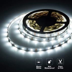 img 3 attached to HOLDPEAK 16.4ft LED Light Strip: Waterproof, 300 SMD5050 LEDs, Bright White Daylight Color, 12v, 7000lm - Perfect for Home, Kitchen, Party, Christmas