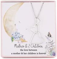 🎁 stunning mother 2 children necklace: a perfect birthday gift for mom, wife from husband, son, daughter - 925 sterling silver three interlocking hearts pendant necklace chain adjusts from 16" to 21" long extender logo