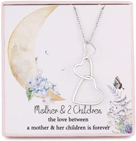 img 4 attached to 🎁 Stunning Mother 2 Children Necklace: A Perfect Birthday Gift for Mom, Wife from Husband, Son, Daughter - 925 Sterling Silver Three Interlocking Hearts Pendant Necklace Chain Adjusts From 16" to 21" Long Extender