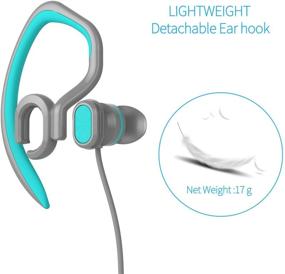 img 3 attached to 🎧 Наушники Mucro Sports Earhook - Влагозащитные наушники для тренировок - 3,5 мм разъем, проводная стереогарнитура с микрофоном - для занятий в зале, бега, прогулок, велосипедных прогулок (синие)