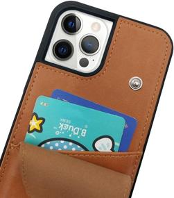 img 2 attached to 📱 LUCKYCOIN iPhone 12/12 Pro Case - Leather Crossbody Protective Cover with Adjustable/Detachable Strap, Card Holders - Portable 6.1 inch Brown Case