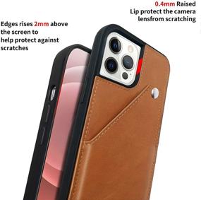 img 1 attached to 📱 LUCKYCOIN iPhone 12/12 Pro Case - Leather Crossbody Protective Cover with Adjustable/Detachable Strap, Card Holders - Portable 6.1 inch Brown Case