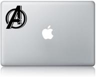 🦾 enhance your macbook with avengers logo vinyl sticker decal (black) logo