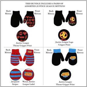 img 2 attached to Optimized 4 Pack Mitten Set for Boys 🧤 - Batman, Superman, Justice League (Toddler) by DC Comics