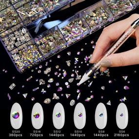 img 1 attached to 10248pcs Round AB Crystals for Acrylic Nail Art with Multi Shapes Glass Rhinestones and Nail Diamonds - Nail Rhinestones Kit