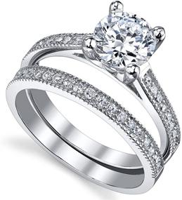 img 3 attached to Stunning Zirconia Sterling Wedding Engagement Women's Jewelry