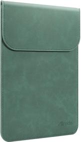 img 4 attached to 👝 Allinside 13" Laptop Sleeve: Dark Green Synthetic Leather - Compatible with MacBook Air 13 2018-2020 (A1932 A2179 A2337 M1) and MacBook Pro 13 2016-2020 (A2338 M1 A2251 A2289 A2159 A1989 A1706 A1708)