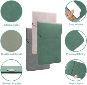 img 1 attached to 👝 Allinside 13" Laptop Sleeve: Dark Green Synthetic Leather - Compatible with MacBook Air 13 2018-2020 (A1932 A2179 A2337 M1) and MacBook Pro 13 2016-2020 (A2338 M1 A2251 A2289 A2159 A1989 A1706 A1708)