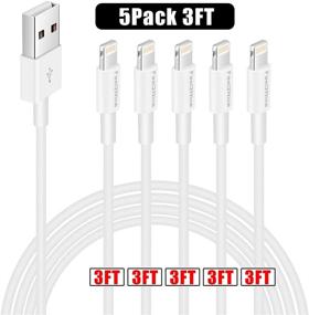 img 2 attached to 🔌 5Pack 3FT iPhone Charger Lightning Cable for iPhone Xs/Xs MAX/XR/X/8/7/6/5- Sync & Charge Effortlessly