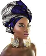 🧣 african traditional headwrap scarf tie - vibrant multi-color urban ladies hair accessory headband head scarf (ttj50) logo
