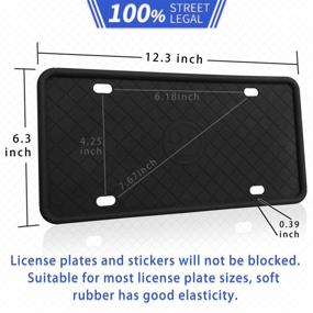 img 1 attached to 🚗 Premium AHZI Silicone License Plate Frame 2-Pack: Black, Rust-Proof, Rattle-Proof, Weather-Proof—Includes Stainless Steel License Screws