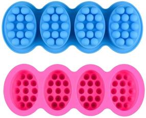 img 4 attached to 🧼 Emfure Massage Silicone Soap Molds – 2 Pcs, 4 Cavities, 4.5oz, for DIY Soap Making, Candle Making, Polymer Clay – Blue and Pink