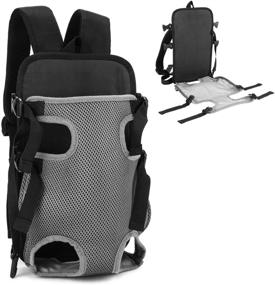 img 3 attached to Hands-Free Adjustable Pet Carrying Backpack - Ownpets Legs Out Front Dog Carrier, Ideal for Small &amp; Medium Cat, Dog