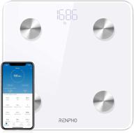📱 renpho smart bmi scale - digital wireless body fat scale with smartphone app sync via bluetooth, body composition analyzer, 396 lbs capacity - white logo