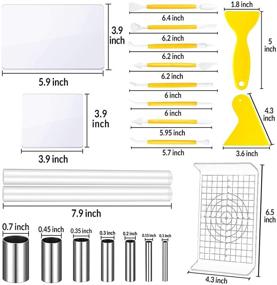 img 3 attached to 🔧 Polymer Clay Tool Set with Acrylic Roller, Sheet, Scraper, Backing Board, Stainless Steel Circle Cutter, and Shaping Tool for Pottery Craft and DIY Clay Making