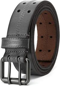 img 4 attached to 👔 Chaoren Double Casual Leather Belts: High-Quality Men's Accessories