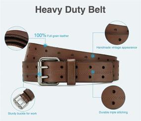 img 1 attached to 👔 Chaoren Double Casual Leather Belts: High-Quality Men's Accessories