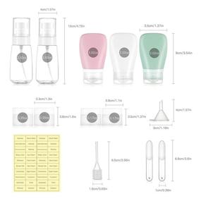 img 3 attached to 🧴 Leplatom 15 Pcs Silicone Travel Bottles Set: TSA Approved Travel Containers for Toiletries - 2oz Leak-Proof Silicone for Shampoo, Conditioner, Body Wash Cream (BPA Free)