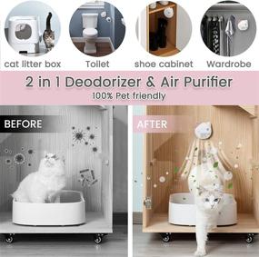 img 2 attached to 🐱 Xinzs Cat Litter Deodorizer: Enhanced Odor Eliminator for Litter Boxes, Bathrooms, Wardrobes, and Kitchens - with 99.9% Deodorization Rate, Negative Ion Technology, Fragrance, and Smart Infrared Sensor