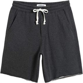 img 4 attached to 🩳 Casual Lounge Fleece Shorts for Men – 8" Long Cotton Shorts with Pockets, Jogger Style for Athletic Workout and Gym Sweat Shorts