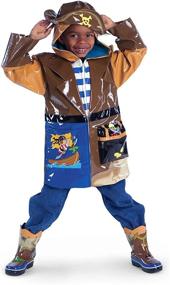 img 1 attached to 🏴 Kidorable Pirate Brown PU Raincoat for Boys with Fun Treasure Chest Pocket and Pirate Hat – All-Weather Protection