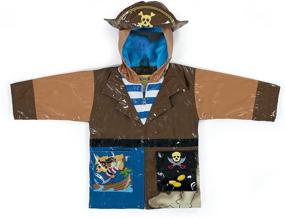 img 2 attached to 🏴 Kidorable Pirate Brown PU Raincoat for Boys with Fun Treasure Chest Pocket and Pirate Hat – All-Weather Protection