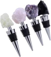 🍾 luxury wine bottle stoppers - champagne saver sealer with natural crystal stone - decorative crystal whiskey, gemstone preserve for wedding gift & decoration logo