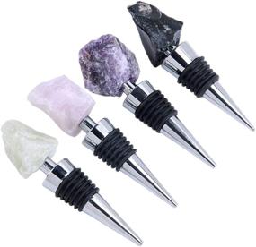 img 3 attached to 🍾 Luxury Wine Bottle Stoppers - Champagne Saver Sealer with Natural Crystal Stone - Decorative Crystal Whiskey, Gemstone Preserve for Wedding Gift & Decoration