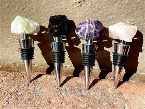 img 1 attached to 🍾 Luxury Wine Bottle Stoppers - Champagne Saver Sealer with Natural Crystal Stone - Decorative Crystal Whiskey, Gemstone Preserve for Wedding Gift & Decoration