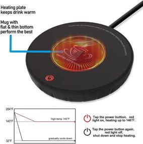 img 1 attached to ☕ Умный подогреватель кофейной кружки с автоматическим выключением для использования на домашнем офисном столе - технология сенсорного управления, безопасные температурные настройки для кофе и молока - идеальный подарок на Рождество/день рождения.