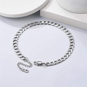 img 2 attached to 🔗 FOCALOOK Stainless Steel Gold 3mm/6mm Chain Anklet for Women & Men - Fashion Ankle Bracelet with Figaro, Cuban, Twist, Rope & Paperclip Chain - Foot Jewelry with Extension - Ideal for SEO!
