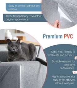 img 1 attached to 🛋️ Lewondr Sofa Furniture Protector with Cat Scratch Pads - Clear Adhesive Pads with Pins for Effective Cat Scratching Deterrent