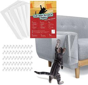 img 4 attached to 🛋️ Lewondr Sofa Furniture Protector with Cat Scratch Pads - Clear Adhesive Pads with Pins for Effective Cat Scratching Deterrent