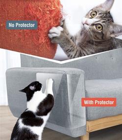 img 3 attached to 🛋️ Lewondr Sofa Furniture Protector with Cat Scratch Pads - Clear Adhesive Pads with Pins for Effective Cat Scratching Deterrent