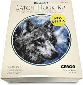 img 4 attached to 🐺 Discover the Stunning Caron Wonderart Latch Hook Kit 18 Inch Round - Snow Wolf