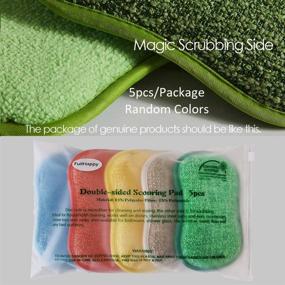 img 2 attached to Multipurpose Microfiber Kitchen Cleaning Scrubbing Sponges: Reusable, Eco-friendly, Pack of 5, Ideal for Non-Stick Cookware