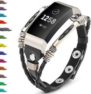 👌 stylish leather bands for fitbit charge 4/ charge 3/se - marval.p handmade bracelet strap, adjustable size wristbands, fashionable wrist band straps for women logo