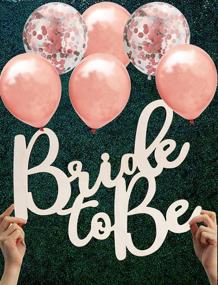 img 1 attached to Bridal Shower Decorations: Bride to Be Sign, Photo Booth Props, Rose Gold Balloons & More for Batcholette Party and Wedding Party Supplies