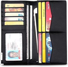 img 3 attached to 👔 Classy and Functional: JEEBURYEE Vintage Genuine Leather Checkbook Wallets for Men - Blocking Technology, Card Slots & Money Organizers