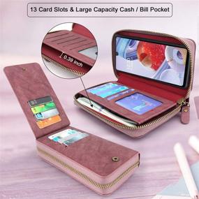 img 1 attached to Lacass Dual Zipper Detachable Magnetic Leather Wallet Case Wristlets Clutch Handbag Purse With 13 Card Slots Money Pocket Shockproof Protection Back Cover For LG Stylo 6 2020 Case (Wine Red)