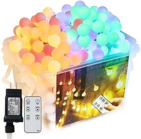 img 4 attached to 76ft Multicolor Globe String Lights with Remote Timer - Perfect Indoor and Outdoor Decor for Bedroom, Christmas, Parties, Wedding and Patio