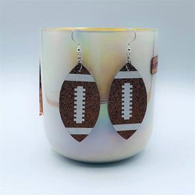 img 3 attached to ⚽️ Glitter Faux Leather Football Team Mom Earrings - Football Jewelry for Women - Single Layer Football Earrings for Girls - Football Gift Accessories - Soccer Mom Gifts