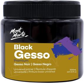 img 4 attached to Mont Marte Black Gesso 17oz (500ml) - Universal Primer for Acrylic and Oil Paints