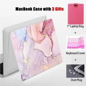 img 2 attached to Maittao MacBook Pro 15 inch Case (2010-2012, Model A1286) - Protective Hard Shell, Sleeve Bag, Keyboard Cover, Dust Plug - Marble 1