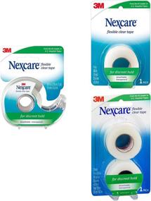 img 1 attached to 🩹 3M Nexcare Flex Clear First Aid Tape - 2 Pack, Size 1" x 10yd