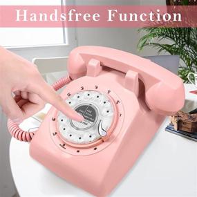 img 1 attached to 📞 GloDeals Retro Pink Rotary Dial Telephone - Vintage 1960's Style, Old Fashioned Design